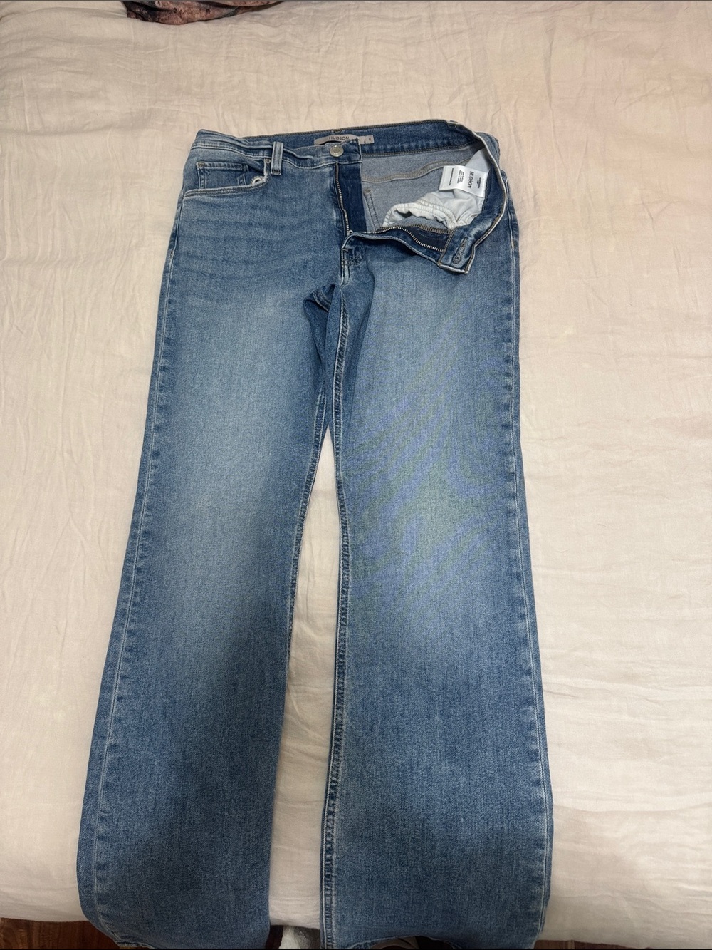 Hudson Jeans Barbara Trip Women’s Wide-Leg Flare Jeans — Light Blue Wash